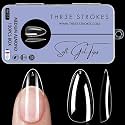 THR3E STROKES 120pcs Soft Gel Nail Tips, Gel X Nail Tips Clear Fake Nails Full Cover Soft Acrylic NailTips with Box for Extension Nail Manicure Salon Home DIY (Medium Almond)
