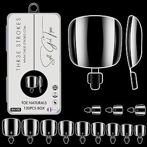 thr3e strokes 120pcs soft gel nailtips gel x nail tips clear fake nails full cover soft acrylic nailtips with box for extension nail manicure salon home diy toe nails