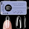 THR3E STROKES 120pcs Soft Gel Nail Tips, Gel X Nail Tips Clear Fake Nails Full Cover Soft Acrylic NailTips with Box for Extension Nail Manicure Salon Home DIY (Medium Almond)