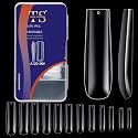 THR3E STROKES 120pcs Soft Gel Nail Tips, Gel X Nail Tips Clear Fake Nails Full Cover Soft Acrylic NailTips with Box for Extension Nail Manicure Salon Home DIY (Medium Almond)