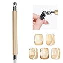 THR3E STROKES Essentials Cat Eye Magnetic for Nails Double-Head Nail Magnet Sturdy Cat Eye Magnet for Nails with Round Magnetic Bead Multifunctional Magnet for Cat Eye Gel Polish Home DIY (BALL MAGNET) (GOLD)
