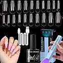 THR3E STROKES Gel Extension Kit for UV Nail Art - Builder Gel Set (GEL X HALF MATTE KIT Long Coffin a116)