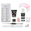 THR3E STROKES Poly Nail Gel Extension Kit With Slip Solution Uv Nail Lamp for Builder Gel UV Nail Art Kit Nail Extension Set. (CLEAR)