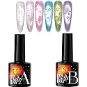 THR3E STROKES Water Drop Gel Top Coat, 3D Rain Drop Effect Non-Wipe Glossy Shiny Nail Art Top coat, DIY Bubble Ice Dew Soak Off UV LED Gel Nail Polish at Home -7.5ML