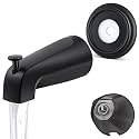 Thread On 5-1/4 Inches Bathroom Tub Spout with Diverter, Matte Black
