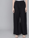 thread plus Relaxed Women Black Trousers