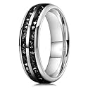 THREE KEYS JEWELRY Tungsten Wedding Band Meteorite Inlay for Men Women
