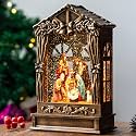 Three Kings Three Saints Window Christmas Snow Globe Swirling Glittering Nativity Figurines Manger Scene, USB Lined/Battery Operated Lighted Water Lantern for Christmas Festival Decoration Gifts