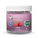 Three Lollies Queasy Drops - Pink Sour Raspberry Flavor - Travel Sickness &amp; Nausea Relief, Soothes Stomach &amp; Dry Mouth, Natural Ingredients - 32 ct