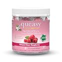 Three Lollies Queasy Drops Sugar Free - Natural Sour Raspberry Flavor - Ease Chemotherapy Nausea &amp; Travel Sickness, Alleviates a Dry Mouth, Natural Ingredients - 32 ct