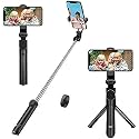 Bluetooth Extendable Selfie Sticks with Wireless Remote and Tripod Stand, 3-in-1 Multifunctional Selfie Stick with Tripod Stand Compatible with iPhone/OnePlus/Samsung/Oppo/Vivo and All Phones