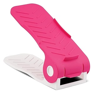 shoe organiser space saver shoe rack adjustable shoe slot for closet organizer pack of 10 pink