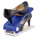 shoe organiser space saver shoe rack adjustable shoe slot for closet organizer (Pack Of 12, Blue)