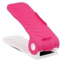 shoe organiser space saver shoe rack adjustable shoe slot for closet organizer (Pack Of 10, Pink)