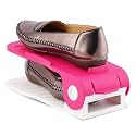 shoe organiser space saver shoe rack adjustable shoe slot for closet organizer (Pack Of 12, Pink)