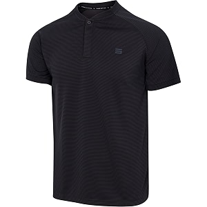 three sixty six collarless golf shirts for men - mens casual dry fit short sleeve polo lightweight and breathable