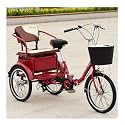Three-Wheeled Cruise Bike with Baskets and Back Seat Variable Speed Cruiser Bicycles Instead of Walking Leisure Car for Sports Shopping
