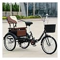 Three-Wheeled Cruise Bike with Baskets and Back Seat Variable Speed Cruiser Bicycles Instead of Walking Leisure Car for Sports Shopping