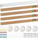 Threehoney 15 Pcs Cork Strips 48"x1" Bulletin Bar Strip, Aluminum Wall Trim
