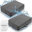 Threehoney 2 Pcs Hot Tub Booster Seat for Adults, 5 Inch 4D Mesh Spa Bathtub Booster Cushion with Suction Cups Micro Dot Quick Dry Non Slip Bottom Mat Tub Accessories for Indoor Outdoor(Grey)