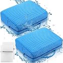 Threehoney 2 Pcs Hot Tub Booster Seat for Adults, 5 Inch 4D Mesh Spa Bathtub Booster Cushion with Suction Cups Micro Dot Quick Dry Non Slip Bottom Mat Tub Accessories for Indoor Outdoor(Blue)
