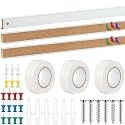 Threehoney 3 Pcs Cork Strips 36"x1" Bulletin Bar Strip, Aluminum Wall Trim