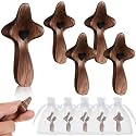 Threehoney 5 Pcs Wooden Cross Fidget Cross My Heart, Small Handheld Pocket Crosses in Bulk with Organza Bag Relief Fingertip Stress Christian Baptism First Communion Gift for Inspirational Prayer