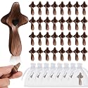 Threehoney 60 Pcs Wooden Cross Fidget Cross My Heart, Small Handheld Pocket Crosses in Bulk with Organza Bag Relief Fingertip Stress Christian Baptism First Communion Gift for Inspirational Prayer