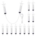Threlaco 12 Pcs Hydraulic and Pneumatic Kit 10ml Plastic Syringe 20in Vinyl Handy Tubing for Science and Engineering Projects for Back to School Classrooms Scientific Labs