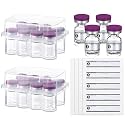 Threlaco 20 Pcs 1ml Sterile Empty Vials Glass Self Healing Port