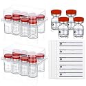 Threlaco 20 Pcs 1ml Sterile Empty Vials Glass Self Healing Port