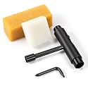 Threlaco 3 Pcs Skate Tool Kit with Skateboard Wax, Cleaner