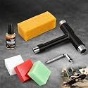 Threlaco 6 Pcs Skateboard Tool Set with Skate Wax, T Tool, Oil
