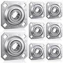 Threlaco 8 Pack Disc Harrow Bearing Unit, 1 Inch Square Bore Flange Bearing