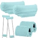 Threlaco Crutches Padding Universal Crutch Pads for Armpits and Hand Cushion Soft Fluffy Covers Accessories Sets for Underarm Armpits and Handles (Green)