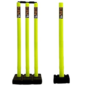 cricket stumps set - 4 stumps  2 bails  2 stand full size 303234 floro