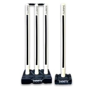 cricket stumps set - 4 stumps  2 bails  2 stand full size 303234 st off white 1