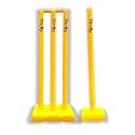 Thrifty Sports® Cricket Stumps Set - 4 Stumps + 2 Bails + 2 Stand Full Size 30/32" (Yellow)