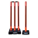 Thrifty Sports® Cricket Stumps Set - 4 Stumps + 2 Bails + 2 Stand Full Size 30/32" (ST Orange +1)