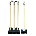 Thrifty Sports® Cricket Stumps Set - 4 Stumps + 2 Bails + 2 Stand Full Size 30/32" (Off White)