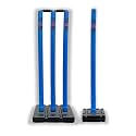 Thrifty Sports® Cricket Stumps Set - 4 Stumps + 2 Bails + 2 Stand Full Size 30/32" (Blue)
