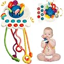Pull String Toys for Babies: Silicone Toy for Toddlers | Safe Teething Toy | Ideal for 9-Month-Old Baby Boys and Girls | Fun Toys for Babies and Kids (Octopus)