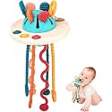 Thrive Toys Pull String Toys For Babies: Silicone Toy For Toddlers | Safe Teething Toy | Ideal For 9-Month-Old Baby Boys And Girls | Fun Toys For Babies And Kids (Ufo), Multicolor