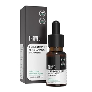 thriveco anti dandruff hair serum pre-shampoo dandruff treatment for itchy dry amp flaky scalp  with octopirox pentavitin amp arginine  reduces hair breakage amp strengthens hair for men amp women  10ml
