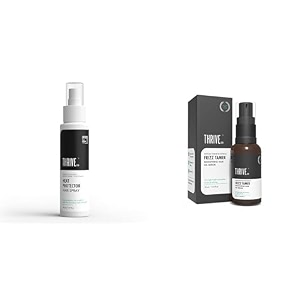 thriveco pro hair styling kit - heat protector hair spray 150ml  frizz tamer xxml with up to 480f heat protection  12 hours shine  instantly reduces frizz amp flyaways