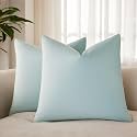Throw Pillow Covers Set of 2 Velvet Cushion Covers 14x14,Powder Blue