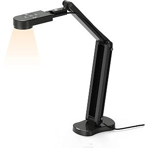 8mp document camera amp webcam 4k with dual microphones usb visualiser a3-size 3-level led lights image invert function fold for live demo distance education -windows macos and chrome os