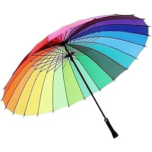 rainbow umbrella with waterproofautomatic open and close function with sunscreen classic folding and strong water resistant