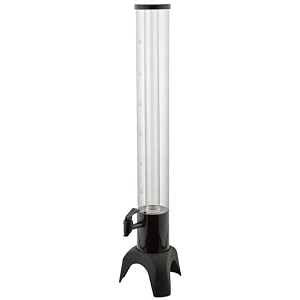 thw 3 litre three-legged metal base draft beer tower juice beverage dispenser with removable ice tube for keeping liquid cold black
