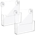 Thyle 2 Pcs Acrylic Brochure Holder with Suction Cups for Wall, 11x8.5 Inch